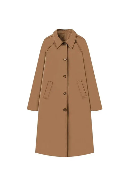 Trench-Coat Oversize à Fermeture Boutonnée et Poches pour Femmes | Ideal for Mi-Saison et Usage Quotidien