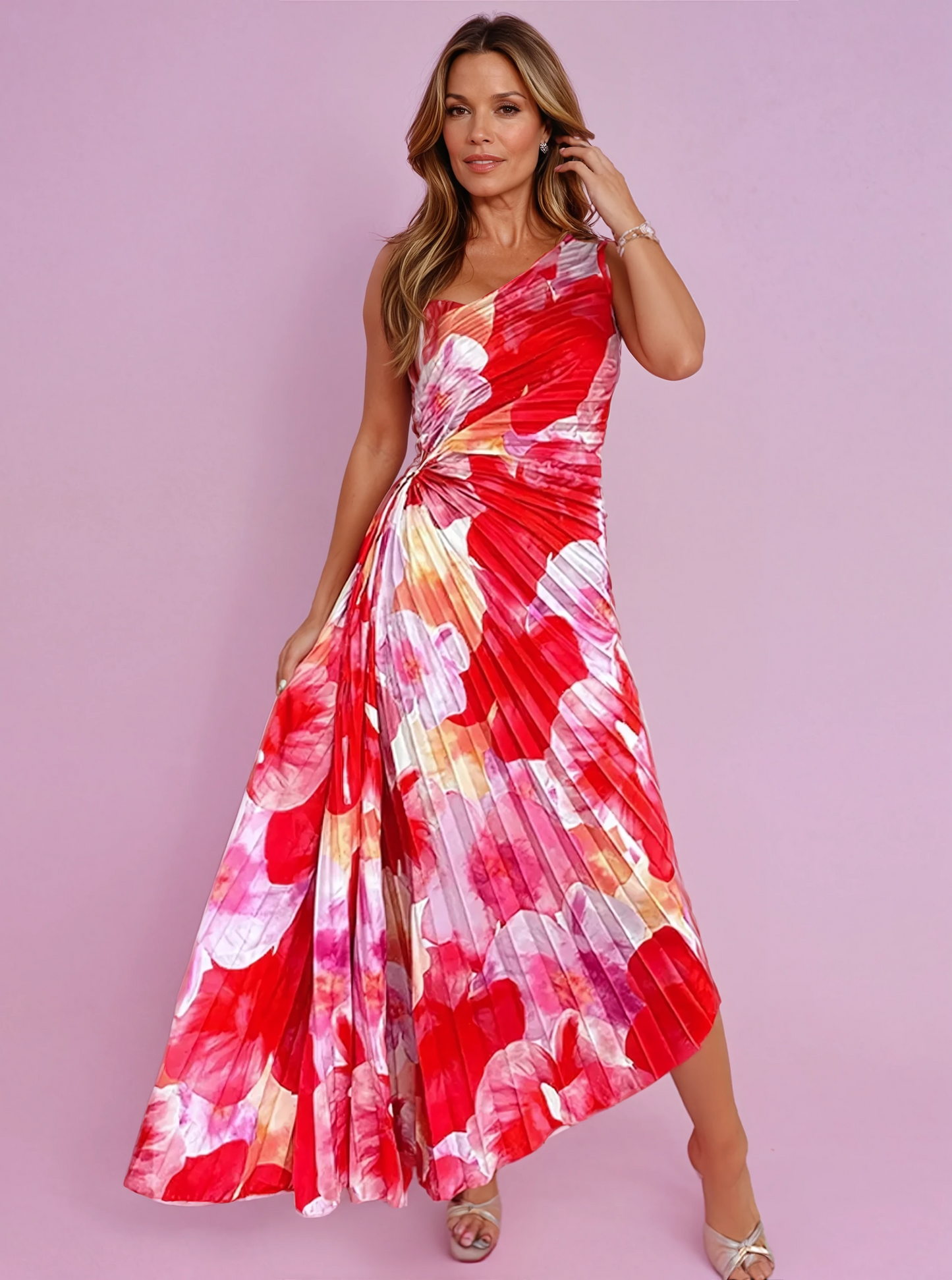 Robe Plissée À Une Épaule Pour Femmes | Idéale Pour Journées D’Été Et Événements