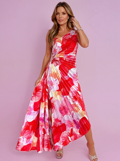 Robe Plissée À Une Épaule Pour Femmes | Idéale Pour Journées D’Été Et Événements