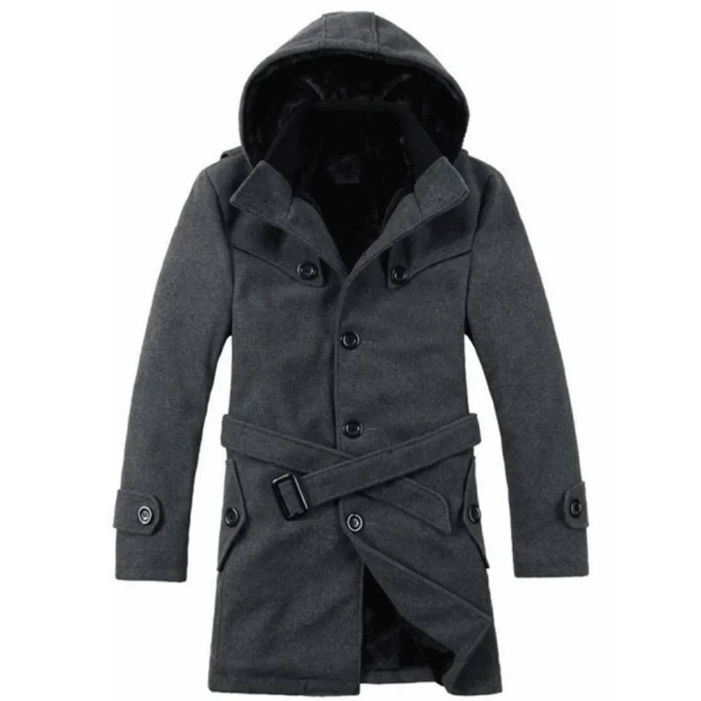 Trenchcoat avec Capuche et Ceinture pour Homme | Adapté à l’Automne et à l’Hiver