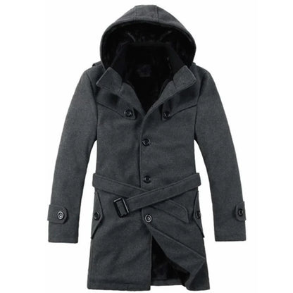 Trenchcoat avec Capuche et Ceinture pour Homme | Adapté à l’Automne et à l’Hiver