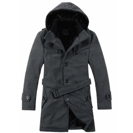Trenchcoat avec Capuche et Ceinture pour Homme | Adapté à l’Automne et à l’Hiver