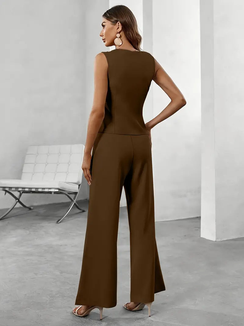 Ensemble Tailleur Deux Pièces avec Coupe Structurée pour Femme | Idéal pour le Travail et les Occasions Formelles