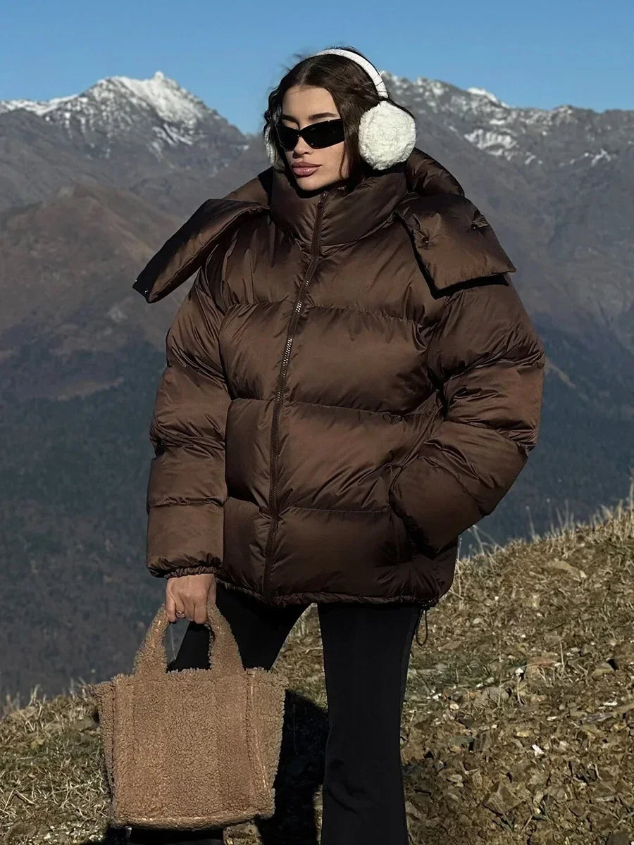 Doudoune Longue avec Capuche et Poches pour Femme | Idéale pour l’Hiver
