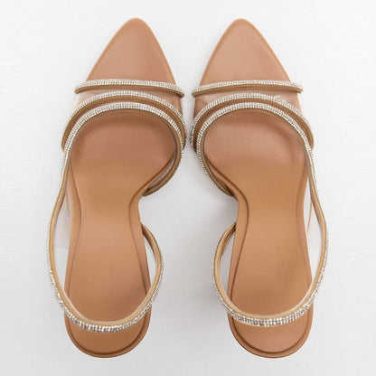 Sandales À Talon Haut Avec Bride Arrière Et Bout Ouvert Pour Femmes | Idéales Pour Événements Et Occasions Formelles