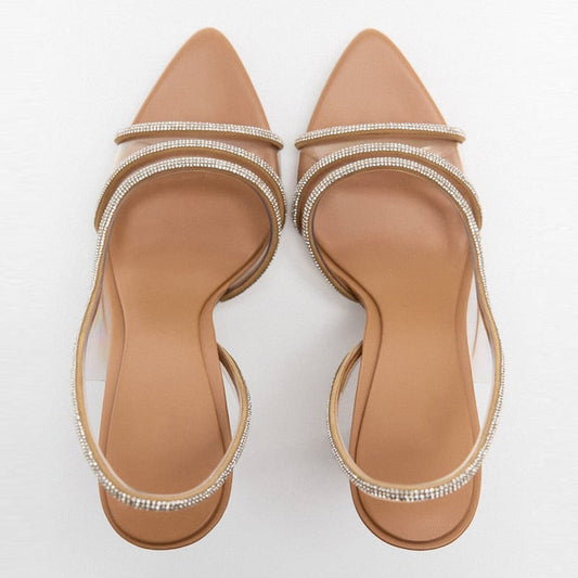 Sandales À Talon Haut Avec Bride Arrière Et Bout Ouvert Pour Femmes | Idéales Pour Événements Et Occasions Formelles