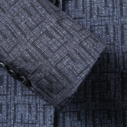 Blazer Pour Homme Avec Motif Géométrique Et Coupe Standard Pour Adulte | Idéal Pour Usage Formel Et Semi-Formel