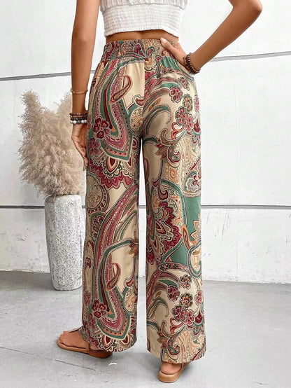 Pantalon Large Avec Motif Paisley Pour Femmes | Idéal Pour Usage Quotidien Et Temps Chaud