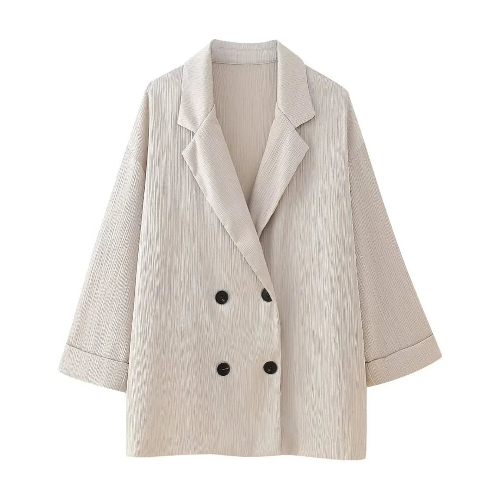 Ensemble Blazer Et Pantalon Avec Effet Crinkle Pour Femme | Idéal Pour Occasions Formelles