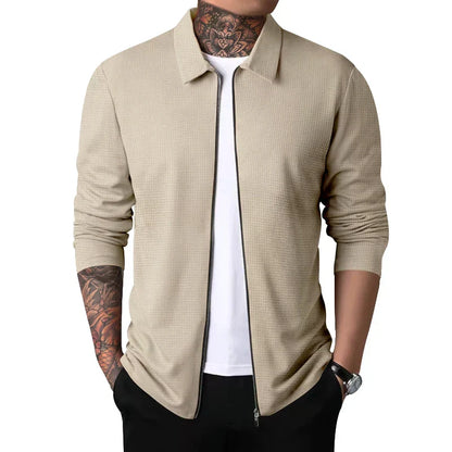 Veste Zippée À Manches Longues Avec Col Structuré Pour Homme | Idéale Pour Un Usage Quotidien Et Professionnel