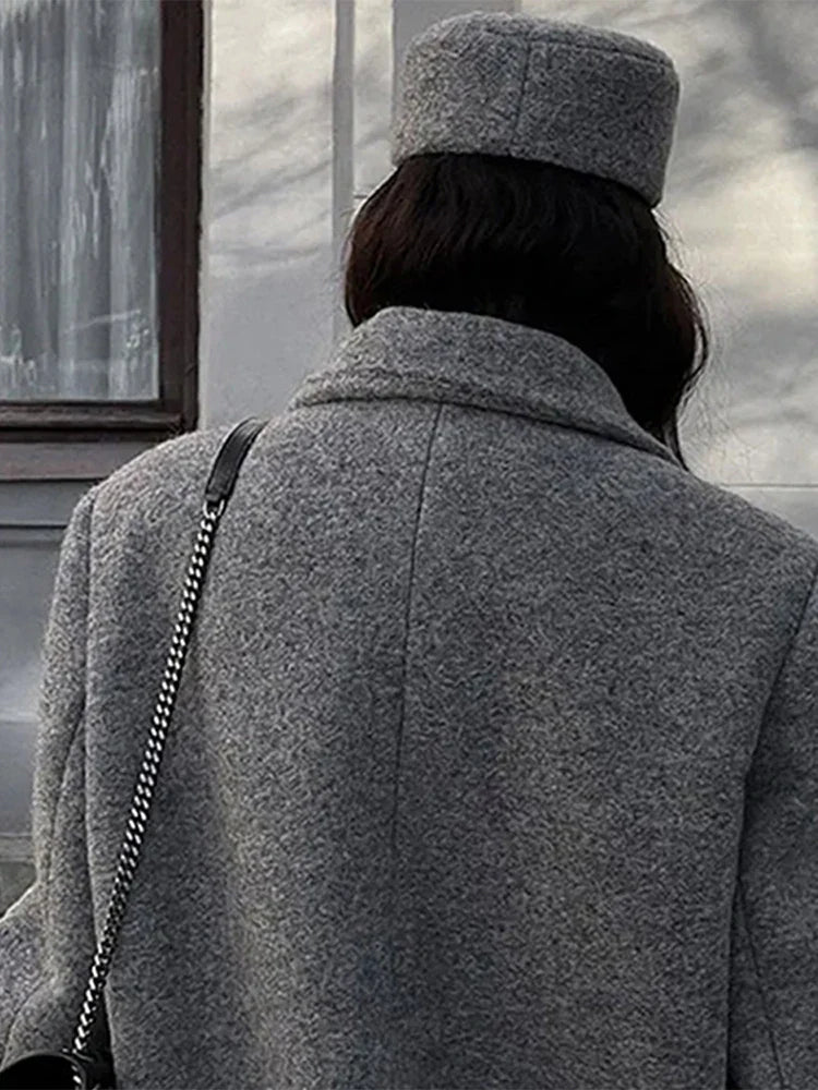 Manteau Long à Col Revers et Double Boutonnage pour Femme | Idéal pour l’Automne et l’Hiver