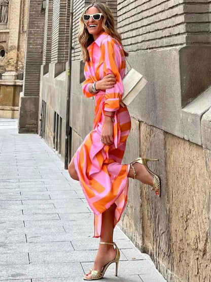 Robe portefeuille avec col pour femmes | Idéal pour le travail ou les sorties estivales