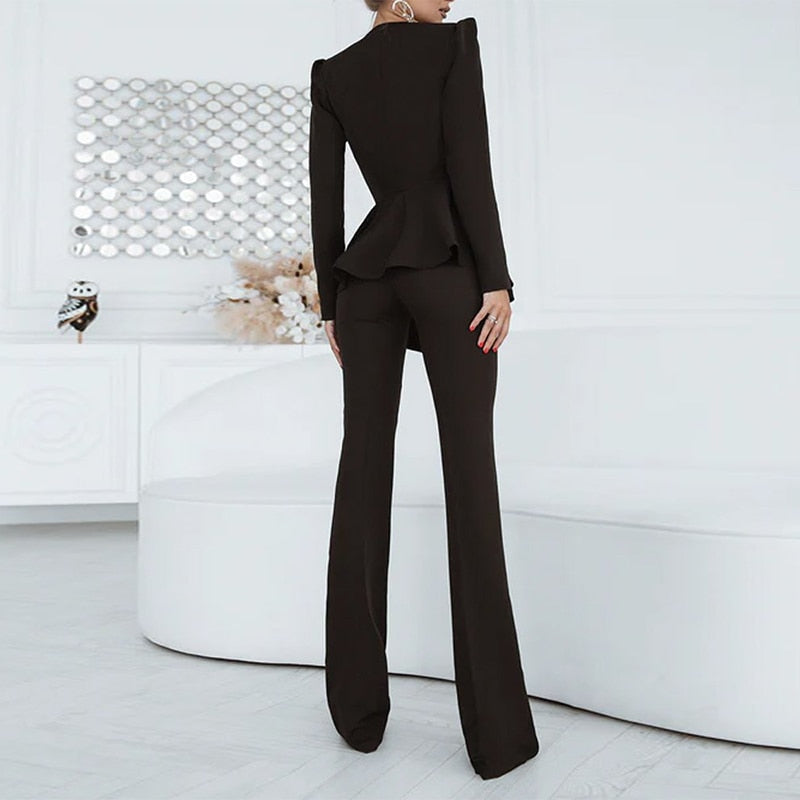 Ensemble Deux Pièces Avec Blazer Et Pantalon Taille Haute Pour Femmes | Idéal Pour Un Usage Quotidien