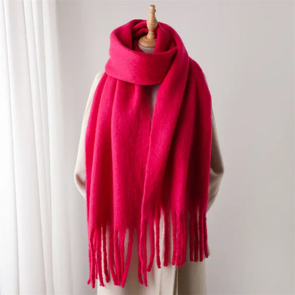 Écharpe D’Hiver Colorée pour Femme Avec Finition À Franges | Idéale pour La Saison Froide