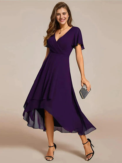 Robe Longue Fluide avec Col V et Coupe A-Line pour Femme | Idéale pour les Occasions Quotidiennes et les Événements