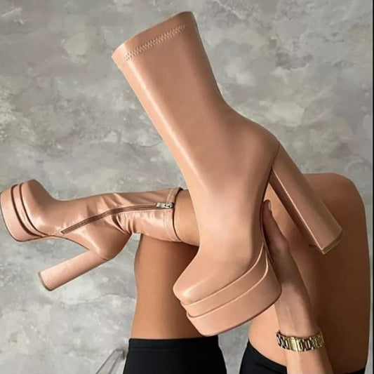 Bottines à Plateforme de 5 cm avec Talon de 15 cm pour Femmes | Idéales pour un Usage Quotidien ou Habillé
