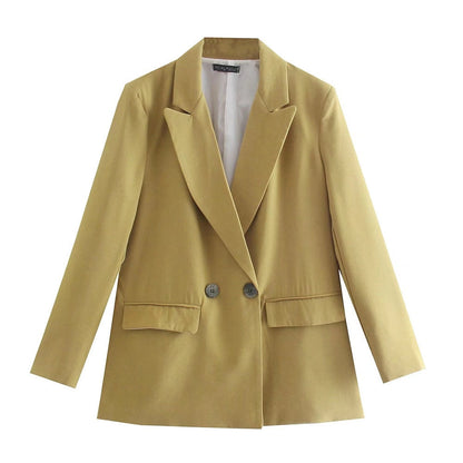 Blazer Croisé Avec Col À Revers Pour Femme | Idéal Pour Le Travail Ou Les Occasions Décontractées