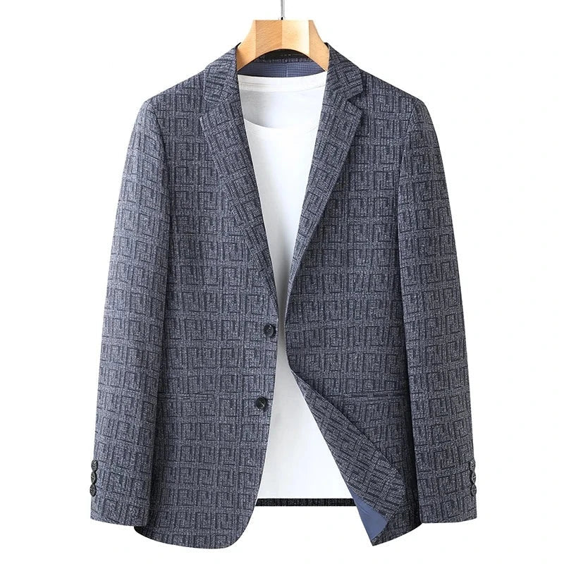 Blazer Pour Homme Avec Motif Géométrique Et Coupe Standard Pour Adulte | Idéal Pour Usage Formel Et Semi-Formel