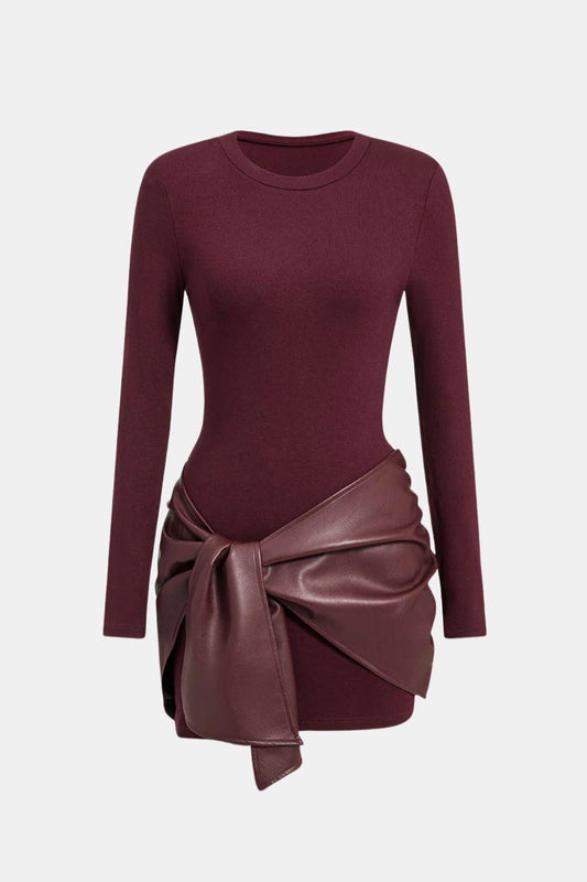 Robe Mini Avec Détail Noué Sur Le Devant Et Coupe Ajustée Pour Femme | Idéal Pour Soirées Et Événements