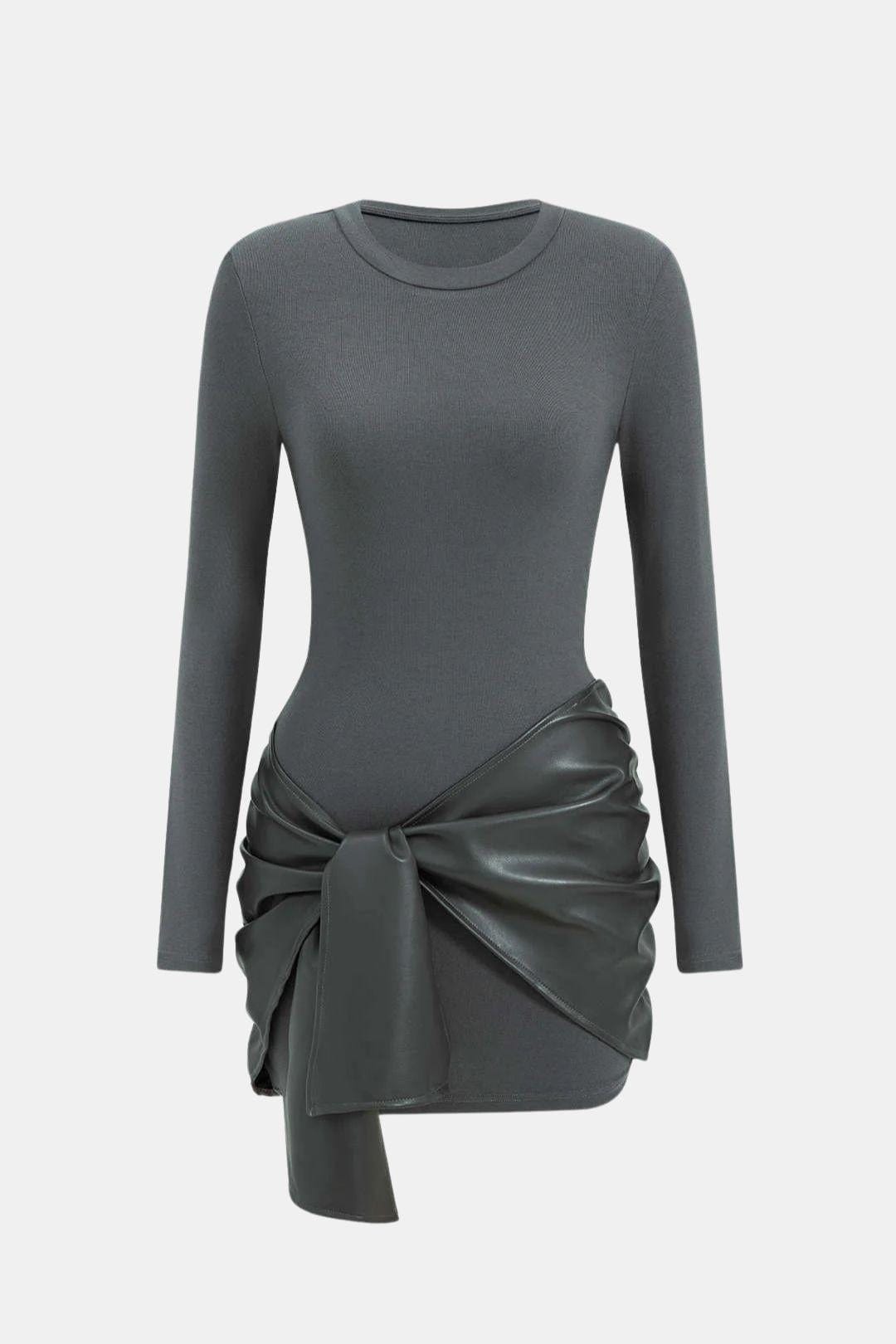 Robe Mini Avec Détail Noué Sur Le Devant Et Coupe Ajustée Pour Femme | Idéal Pour Soirées Et Événements