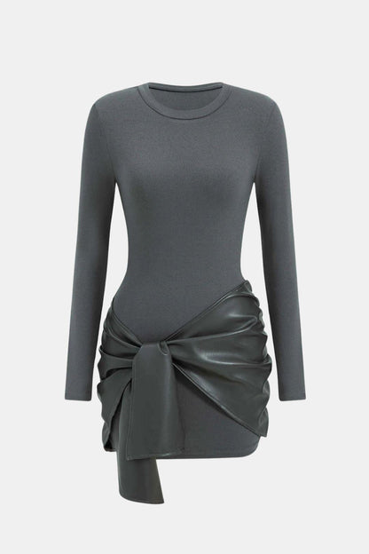 Robe Mini Avec Détail Noué Sur Le Devant Et Coupe Ajustée Pour Femme | Idéal Pour Soirées Et Événements