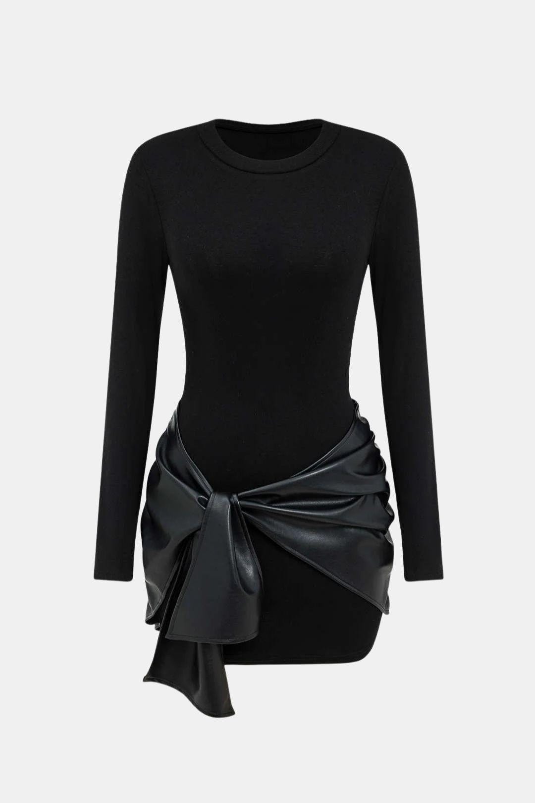 Robe Mini Avec Détail Noué Sur Le Devant Et Coupe Ajustée Pour Femme | Idéal Pour Soirées Et Événements