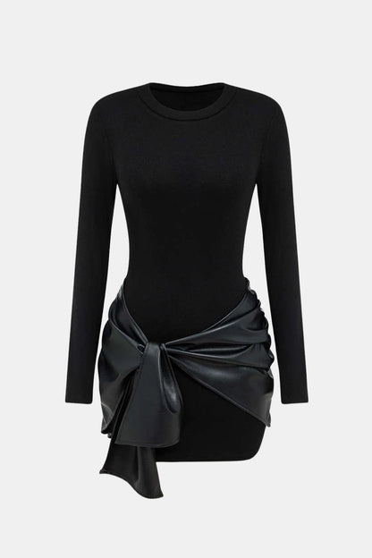 Robe Mini Avec Détail Noué Sur Le Devant Et Coupe Ajustée Pour Femme | Idéal Pour Soirées Et Événements