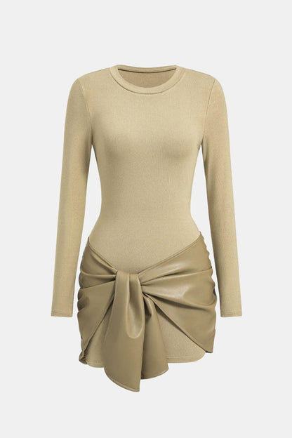 Robe Mini Avec Détail Noué Sur Le Devant Et Coupe Ajustée Pour Femme | Idéal Pour Soirées Et Événements