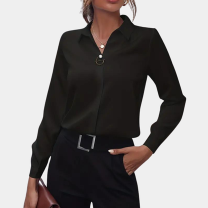 Blouse Avec Col Classique Et Fermeture Boutonnée Pour Femmes | Idéale Pour Le Travail Ou Les Sorties