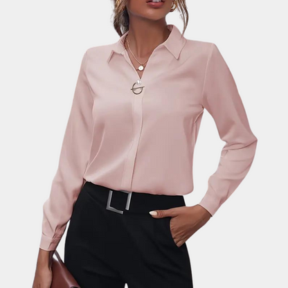 Blouse Avec Col Classique Et Fermeture Boutonnée Pour Femmes | Idéale Pour Le Travail Ou Les Sorties