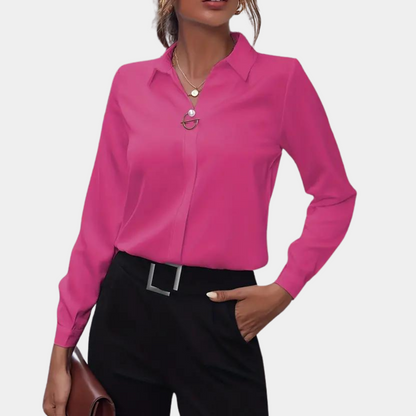 Blouse Avec Col Classique Et Fermeture Boutonnée Pour Femmes | Idéale Pour Le Travail Ou Les Sorties