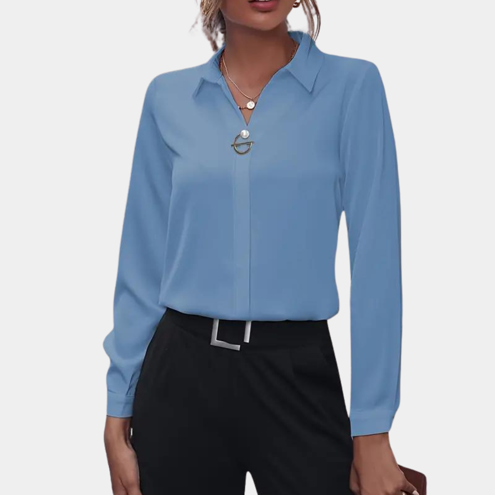 Blouse Avec Col Classique Et Fermeture Boutonnée Pour Femmes | Idéale Pour Le Travail Ou Les Sorties