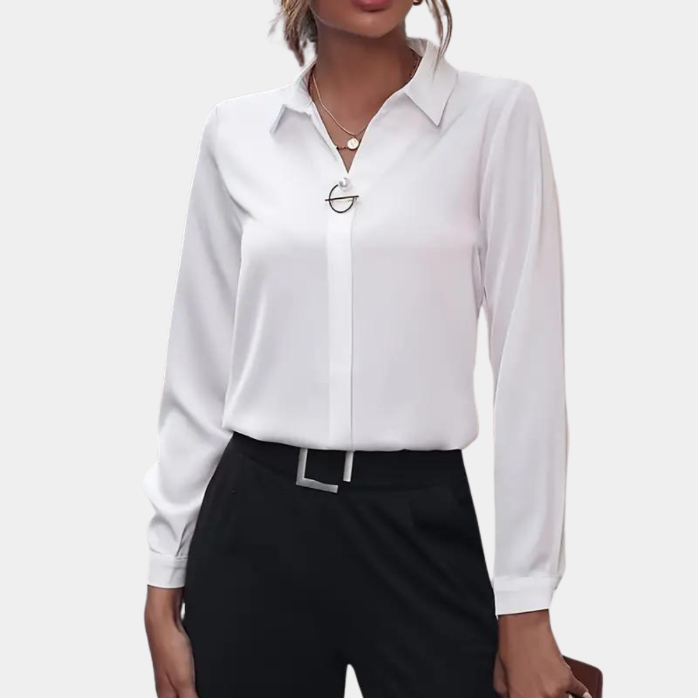Blouse Avec Col Classique Et Fermeture Boutonnée Pour Femmes | Idéale Pour Le Travail Ou Les Sorties
