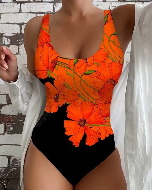 Maillot de Bain Une Pièce avec Imprimé Floral pour Femmes | Idéal pour la Plage et la Piscine