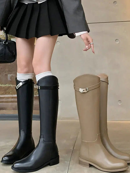 Bottes de Cavalier pour Femmes avec Fermeture Métallique | Idéal pour le Quotidien et les Loisirs