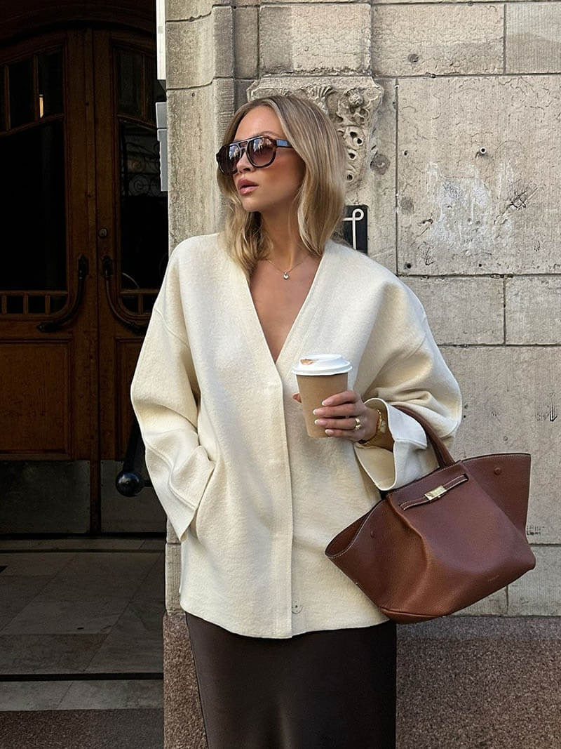 Sac Cabas avec Bandoulière et Fermoir Métallique pour Femme | Idéal pour les Courses et les Sorties d’Automne