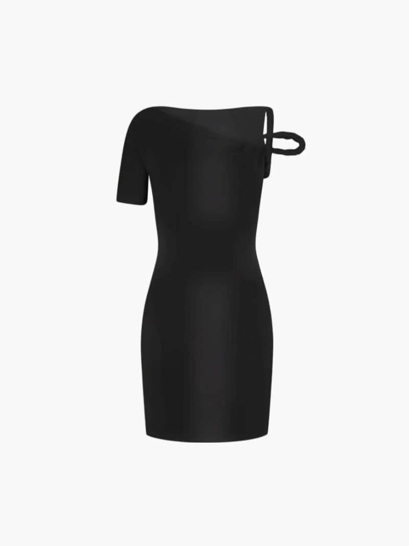 Robe Mini Asymétrique Avec Détail Torsadé Pour Femme | Idéale Pour Les Soirées Estivales