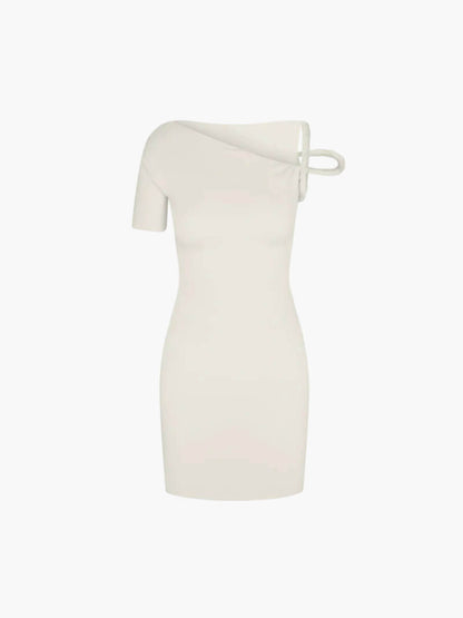 Robe Mini Asymétrique Avec Détail Torsadé Pour Femme | Idéale Pour Les Soirées Estivales