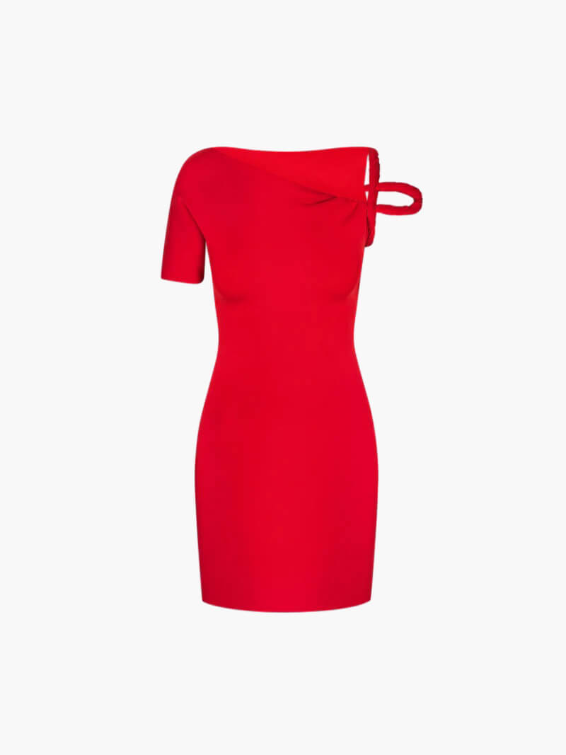 Robe Mini Asymétrique Avec Détail Torsadé Pour Femme | Idéale Pour Les Soirées Estivales