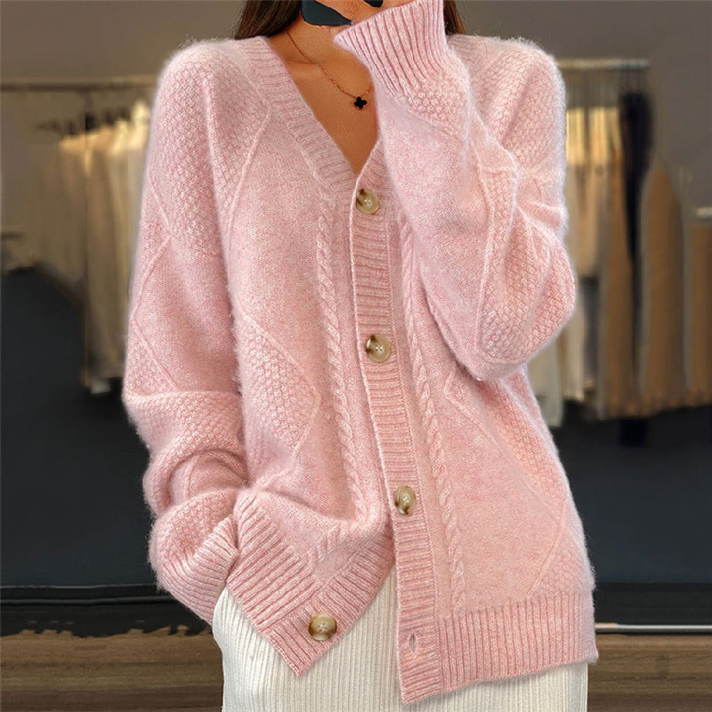 Cardigan en maille torsadée pour femmes