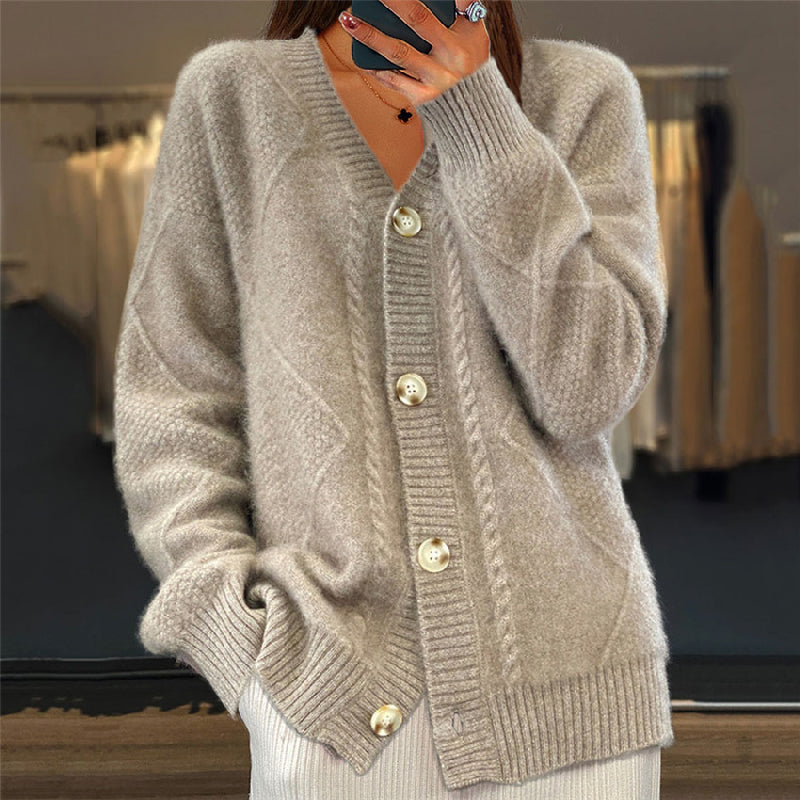 Cardigan en maille torsadée pour femmes