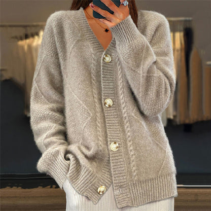 Cardigan en maille torsadée pour femmes