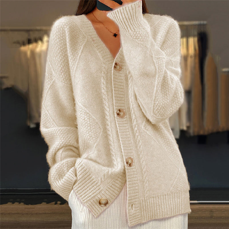 Cardigan en maille torsadée pour femmes