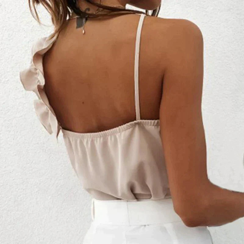 Top Dos Nu Avec Décolleté En V Et Bretelles Fines Pour Femmes | Idéal Pour Les Sorties Et Les Occasions Décontractées