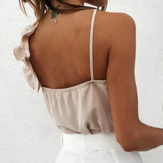 Top Dos Nu Avec Décolleté En V Et Bretelles Fines Pour Femmes | Idéal Pour Les Sorties Et Les Occasions Décontractées