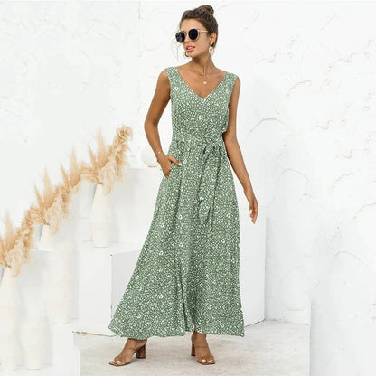 Robe Longue Noire avec Motif Discret pour Femme | Idéale pour l’Été
