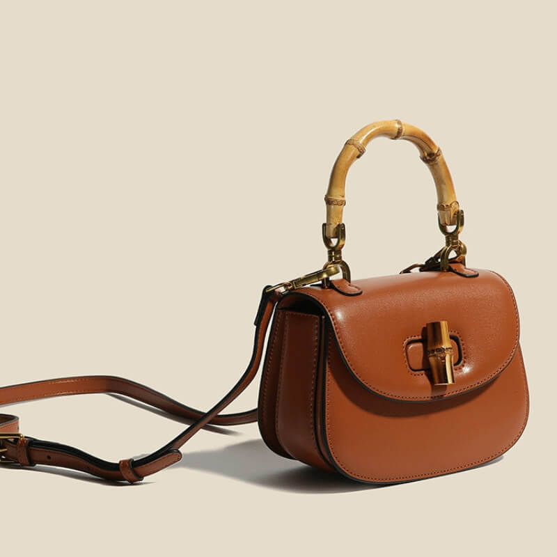 Sac Structuré Avec Poignée Bambou Et Bandoulière Ajustable | Idéal Pour Usage Quotidien