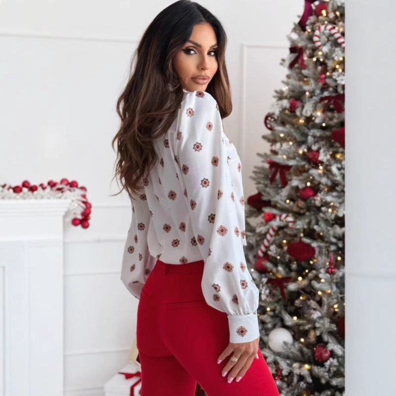 Chemise À Manches Longues Avec Col Nœud Pour Femme | Idéal Pour Les Tenues Professionnelles Et Décontractées