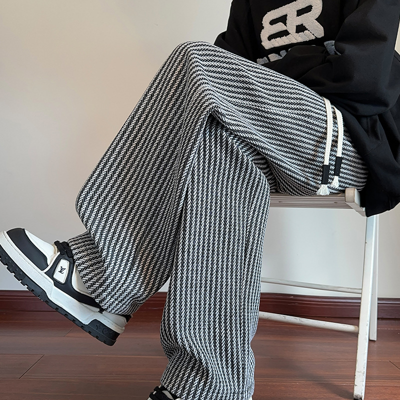 Pantalon À Motif Chevron Avec Coupe Ample pour Adultes | Idéal pour un Usage Quotidien