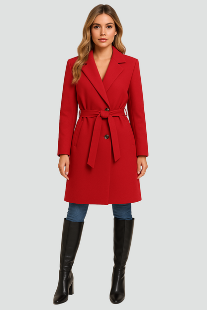 Manteau Femme Avec Ceinture À Nouer Et Revers Crantés | Idéal Pour L'automne Et L'hiver